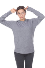 UNISEX Lightweight Pullover Hoodie L/S with Curved Hem