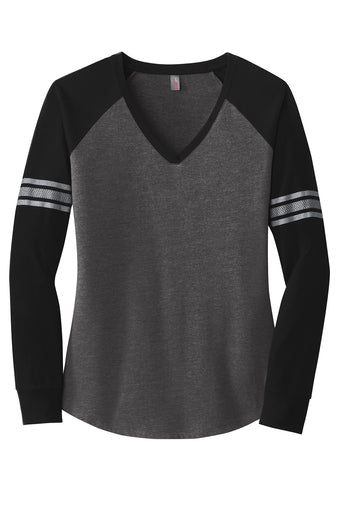 Womens Game Long Sleeve V-Neck Tee