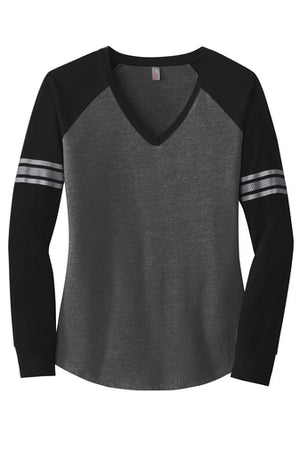 Womens Game Long Sleeve V-Neck Tee