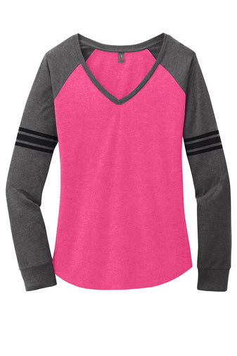 Womens Game Long Sleeve V-Neck Tee