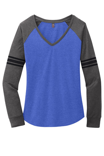 Womens Game Long Sleeve V-Neck Tee