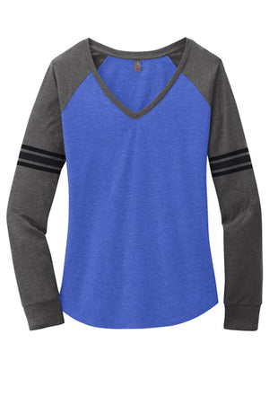 Womens Game Long Sleeve V-Neck Tee
