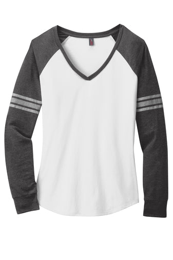 Womens Game Long Sleeve V-Neck Tee