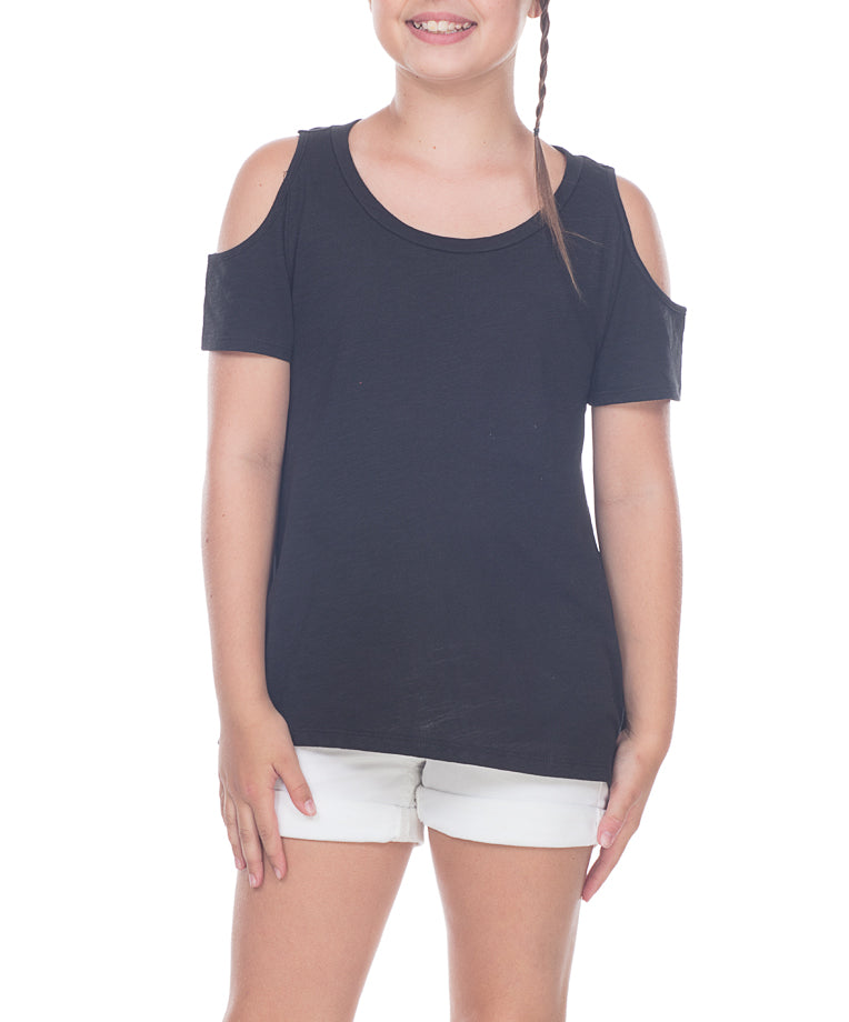 Young Girls Cold Shoulder Tee 7-16