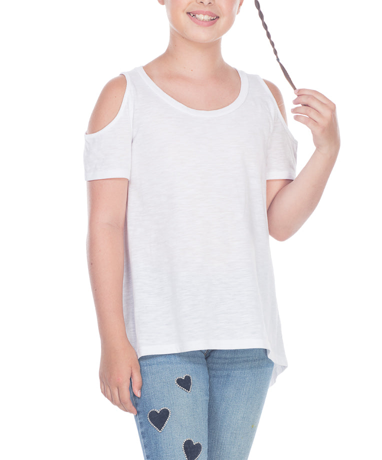 Young Girls Cold Shoulder Tee 7-16