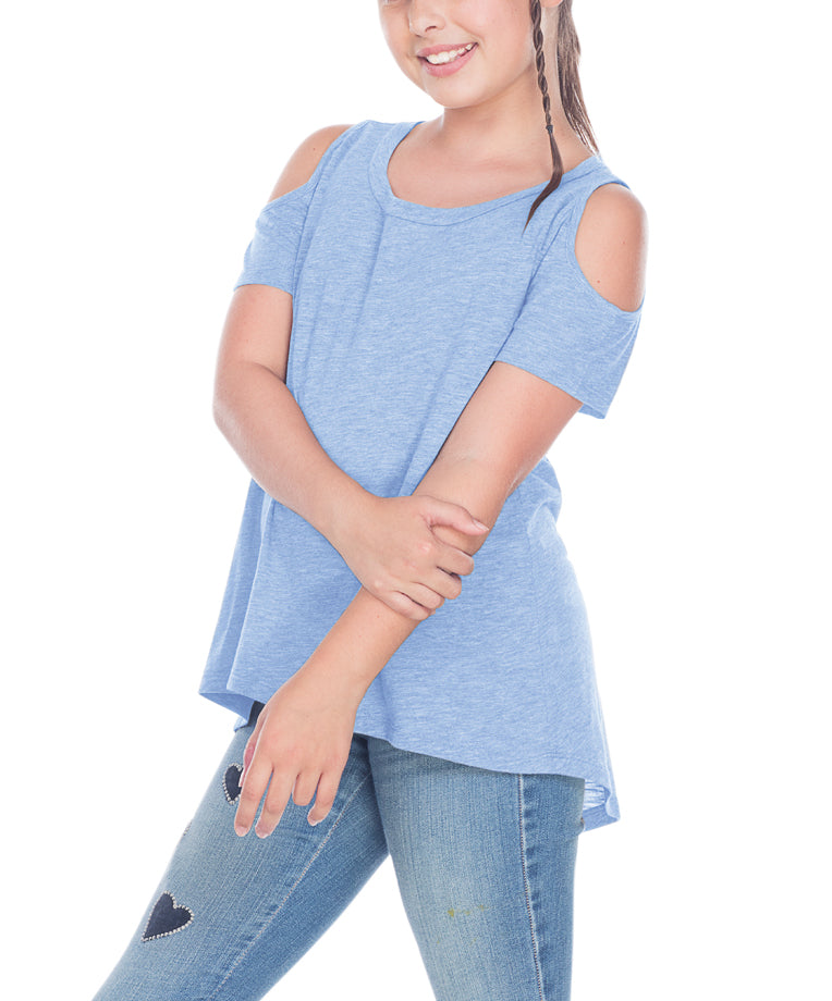 Young Girls Cold Shoulder Tee 7-16
