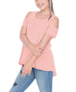 Young Girls Cold Shoulder Tee 7-16