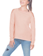 Young Girls Long Sleeve Cold Shoulder Tee 7-16