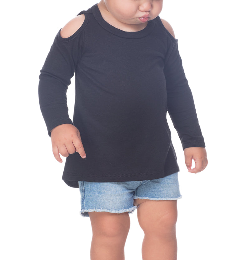Infant Long Sleeve Cold Shoulder Tee