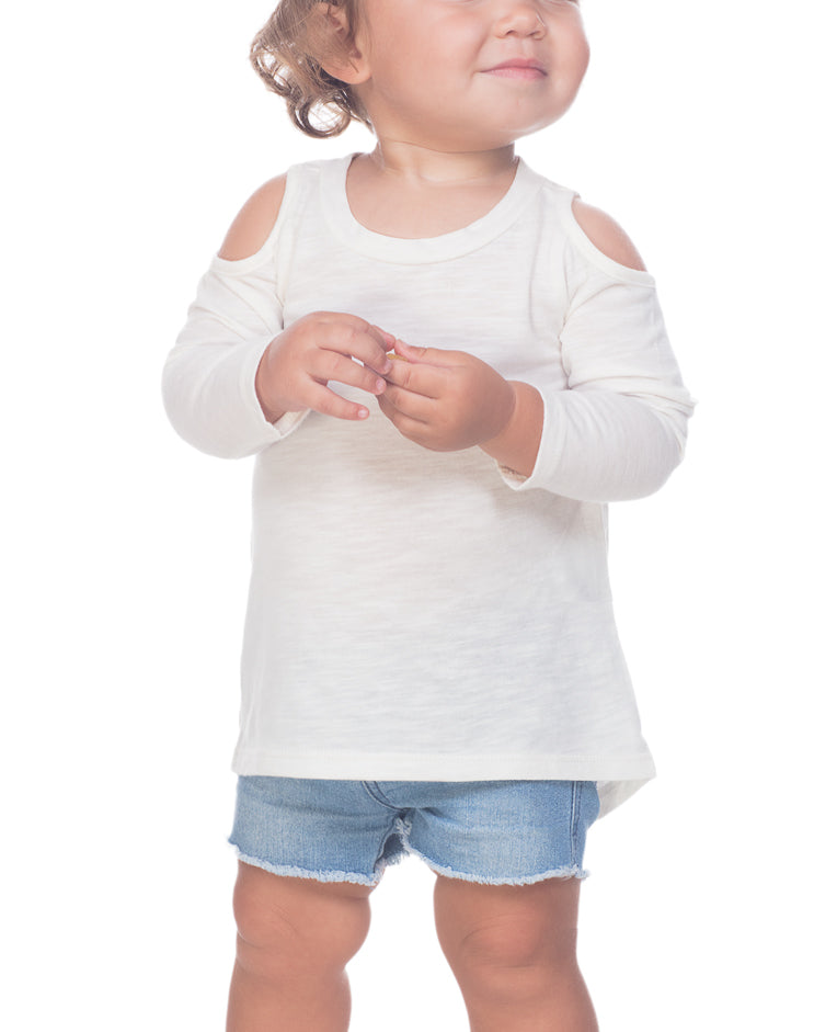 Infant Long Sleeve Cold Shoulder Tee