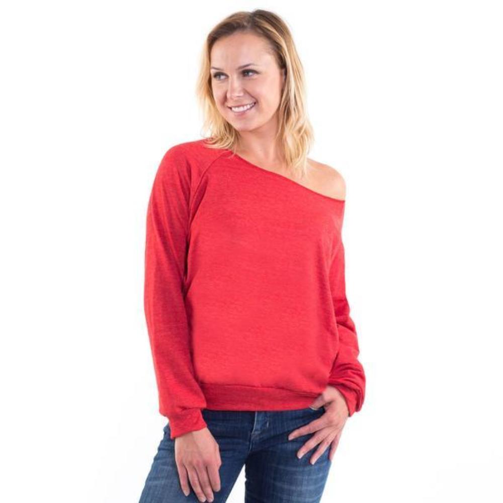 Women's Fleece Off Shoulder Pullover Sweatshirt