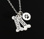 Name Necklace Dog Paw Necklace Personalized Dog Necklace Paw Print Dog Bone Initial Charm Pet Jewelry for gift YLQ0388