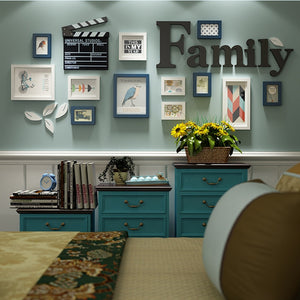 12 Piece Sets Wood Photo Picture Frames Home Decor Modern Room Wall Painting Art Decoration with Wooden Letters Poster Frame
