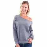 Women's Fleece Off Shoulder Pullover Sweatshirt