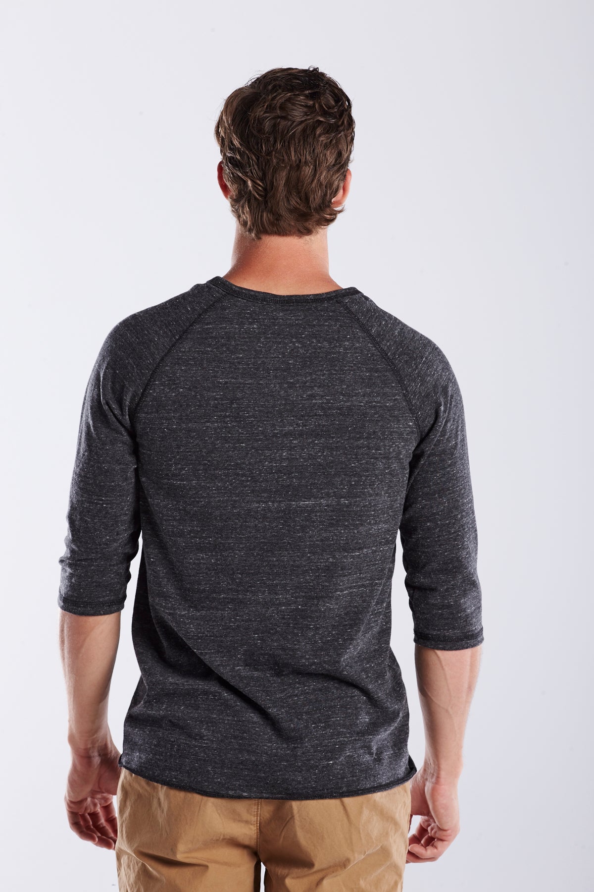 3/4 Sleeve Tri-Blend Raglan Henley