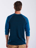 Men's 3/4 Sleeve Henley - Over-Dyed