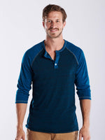 Men's 3/4 Sleeve Henley - Over-Dyed